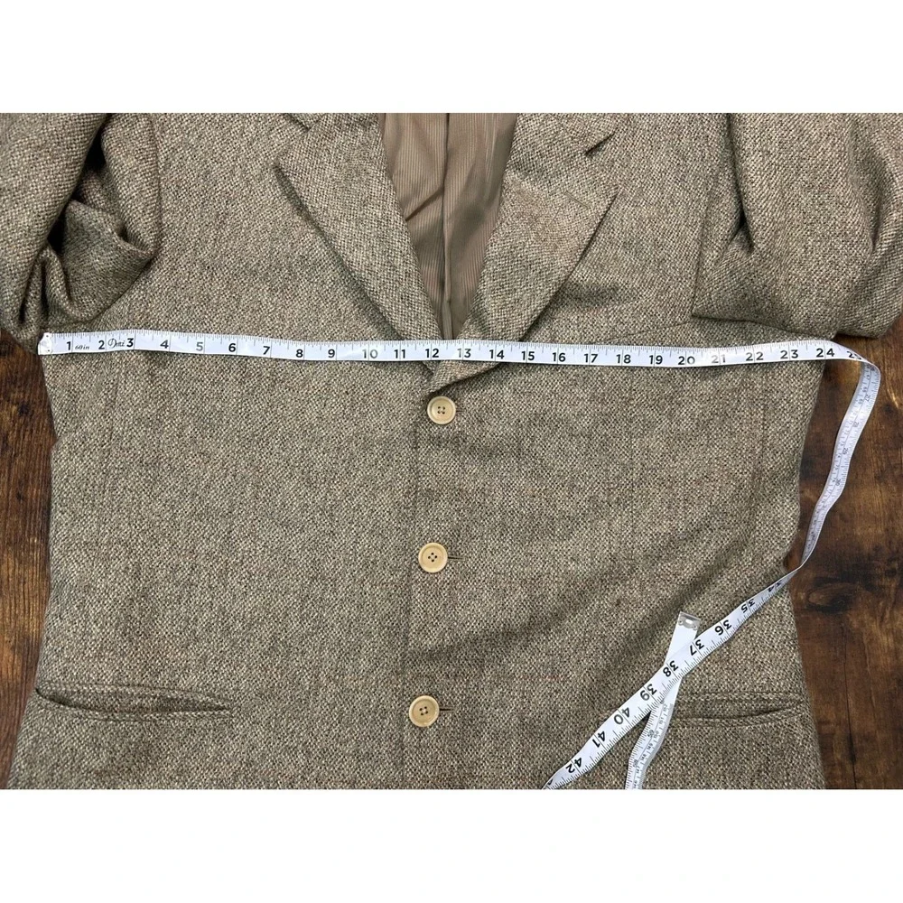 Ermenegildo Zegna Soft Tan Wool Alpaca Tweed 3 Button Blazer Sport Coat‎ Mens